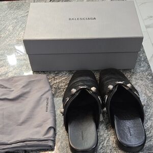 Balenciaga Black Loafers with Silver Accents.Shoe Is a Show Stopper! Worn Once!